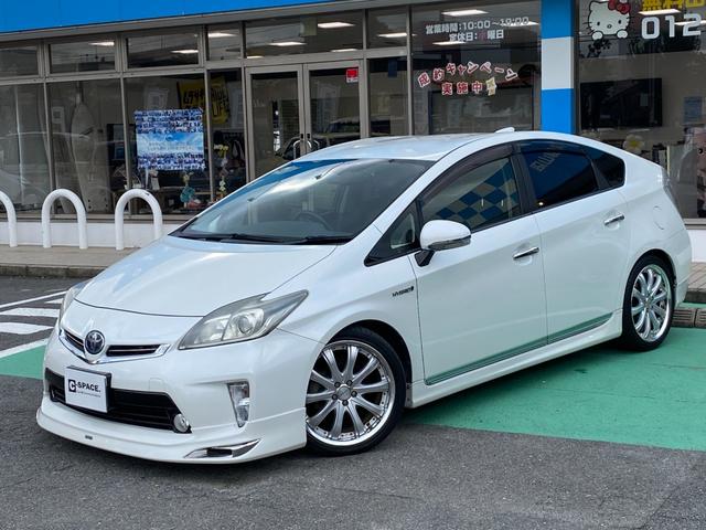 プリウス G モデリスタフルエアロ バックカメラ クルコン パワーシート ETC ドラレコ アルパインナビ ハーフレザー 社外18インチアルミ 地デジTV スマートキー(3枚目)
