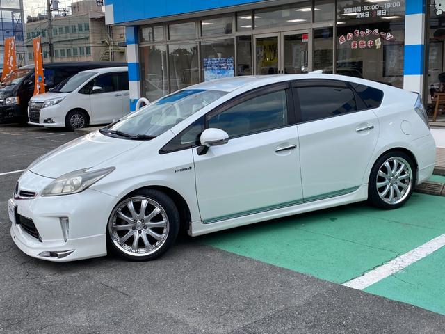 プリウス G モデリスタフルエアロ バックカメラ クルコン パワーシート ETC ドラレコ アルパインナビ ハーフレザー 社外18インチアルミ 地デジTV スマートキー(4枚目)