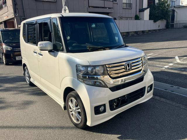 Ｎ－ＢＯＸカスタム Ｇ・Ｌパッケージ　タイミングチェーン　社外ナビ・フルセグＴＶ・Ｂｌｕｅｔｏｏｔｈ　左側パワースライドドア　ＥＴＣ　プッシュスタート　スマートキー　純正１４インチアルミ　ＨＩＤヘッドライト　ウインカー付電動格納ミラー（2枚目）