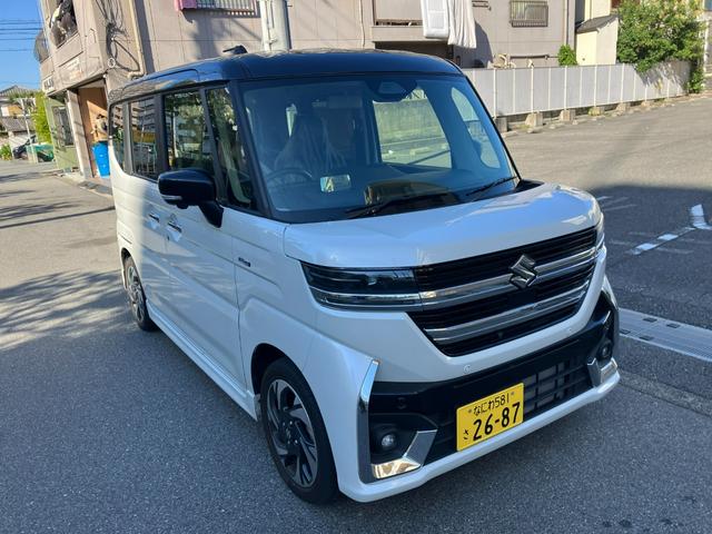 スペーシアカスタム ハイブリッドXSターボ 保証継承渡し 純正9インチナビ・フルセグTV・Bluetooth 全方位モニター付バックモニター 両側パワースライドドア レーダークルーズコントロール デュアルレーダーブレーキサポート 純正15アルミ(2枚目)