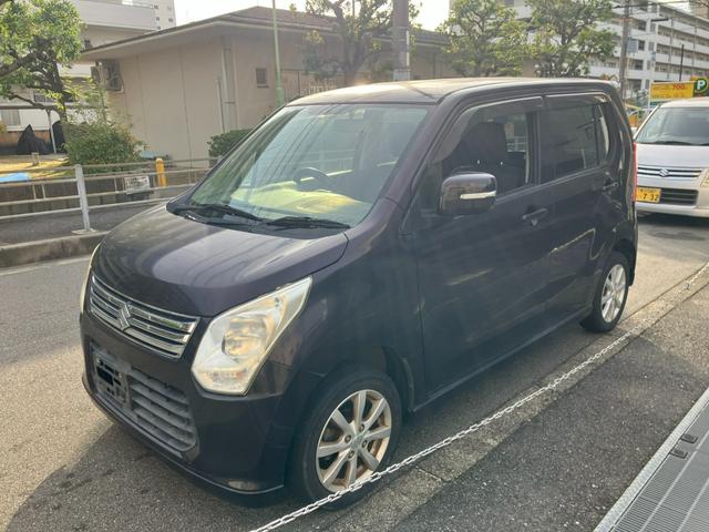 ワゴンR FXリミテッド タイミングチェーン 社外ナビ・フルセグTV・Bluetooth プッシュスタート スマートキー HIDヘッドライト 純正14インチアルミ オートライト ウインカー付電動格納ミラー オートエアコン(4枚目)