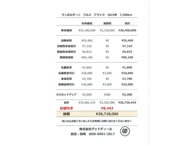 ウルス ベースグレード　リープデザインカーボンエアロ４点キット　スタイルＰＫＧ　ハイウェイアシスタントＰＫＧ　アーバンロードアシスタントＰＫＧ　ＡＮＩＭＡオフロードパッケージ　パノラマルーフ　純正２３インチＡＷ　ドラレコ（4枚目）