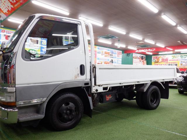 キャンター 全低床１．５トン平ボディー　オートマチック４ナンバー　奈良県産自社顧客下取車　平床ボディー全低床１．５トン　３方開　オートマチック　エアコン　パワーウィンド　ＬＥＤヘッド　ＥＴＣ　ＮＯＸ・ＰＭ外　４Ｍ４０エンジン（3枚目）