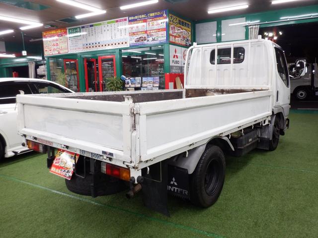キャンター 全低床１．５トン平ボディー　オートマチック４ナンバー　奈良県産自社顧客下取車　平床ボディー全低床１．５トン　３方開　オートマチック　エアコン　パワーウィンド　ＬＥＤヘッド　ＥＴＣ　ＮＯＸ・ＰＭ外　４Ｍ４０エンジン（4枚目）