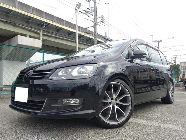 フォルクスワーゲン シャラン ７ｍ ｔｓｉハイラインターボ １８０馬力仕様 ｋｗ車高調２０インチ １８０馬力ｃｐチューン ７人乗ハーフレザーシート シートヒーター アルパインフリップダウンモニター フルセグｔｖナビ ｒカメラ 両側電動スライド パワーバック