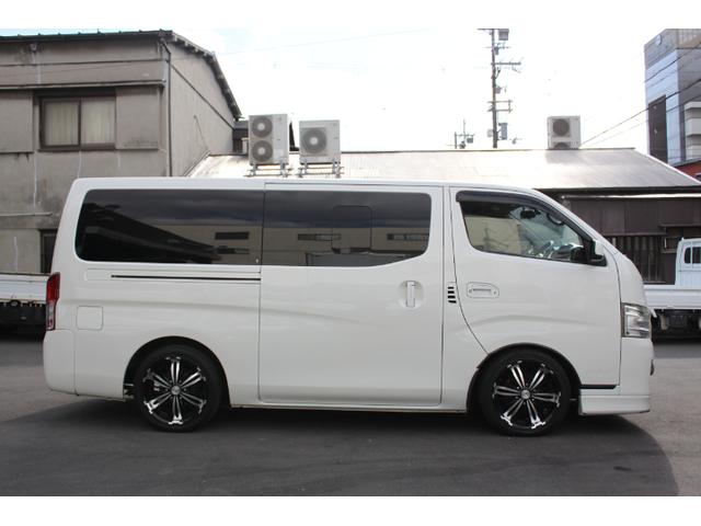 NV350キャラバンバン ロングライダープレミアムGXターボ PS PW AT 後席エアコン TVナビ ETC Dレコ レーダー バックカメラ 後席モニター シートカバー ベッドキット ローダウン 外品AW 両側スライドドア(7枚目)