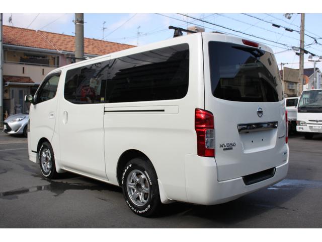 ＮＶ３５０キャラバンバン ロングプレミアムＧＸターボ　ＰＳ　ＰＷ　ＡＴ　リアエアコン　フルセグＴＶナビ　ＥＴＣ　バックカメラ　シートカバー　外品ＡＷ　ルーフキャリア　両側スライドドア（4枚目）