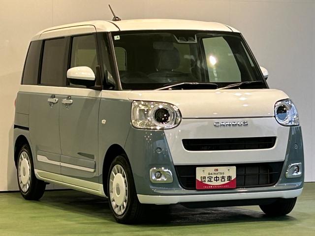 ムーヴキャンバス ストライプスＧ　電動パーキング　プッシュボタンスタ－ト　両側電動スライドドア　コ－ナ－センサ－　衝突被害軽減ブレーキ　アイドリングストップ機能　シ－トヒ－タ－　パノラマモニタ－対応　ＬＥＤヘッドライト（41枚目）