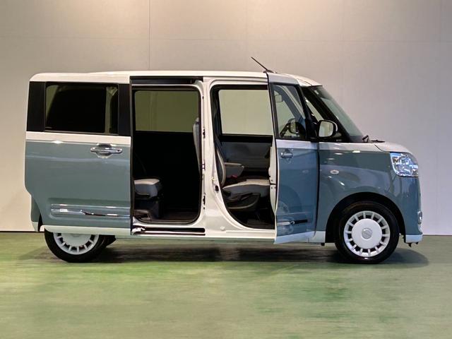 ムーヴキャンバス ストライプスＧ　電動パーキング　プッシュボタンスタ－ト　両側電動スライドドア　コ－ナ－センサ－　衝突被害軽減ブレーキ　アイドリングストップ機能　シ－トヒ－タ－　パノラマモニタ－対応　ＬＥＤヘッドライト（44枚目）