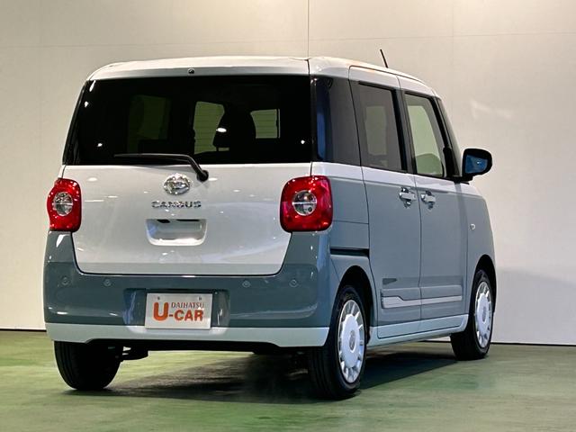 ムーヴキャンバス ストライプスＧ　電動パーキング　プッシュボタンスタ－ト　両側電動スライドドア　コ－ナ－センサ－　衝突被害軽減ブレーキ　アイドリングストップ機能　シ－トヒ－タ－　パノラマモニタ－対応　ＬＥＤヘッドライト（47枚目）