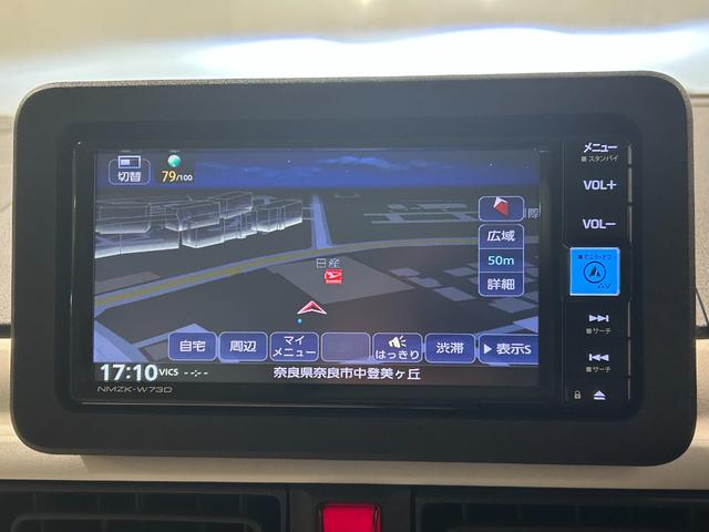 ムーヴキャンバス ストライプスＧ　ナビ　ドラレコ　電動パーキング　プッシュボタンスタ－ト　両側電動スライドドア　衝突被害軽減ブレーキ　コ－ナ－センサ－　アイドリングストップ機能　シ－トヒ－タ－　パノラマモニタ－　ＬＥＤヘッドライト（5枚目）