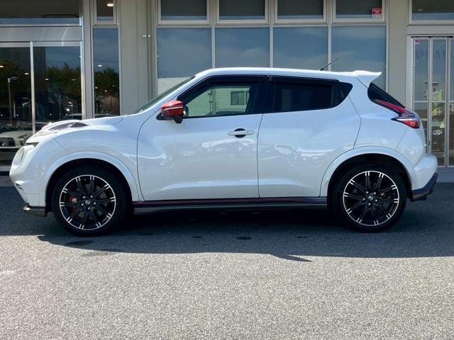 ジューク ニスモ RS タイヤ新品交換 純正RECAROハーフレザーシート 純正ナビ バックカメラ ドラレコ ETC 純正18インチAW パドルシフト 4WD HIDヘッドライト(27枚目)