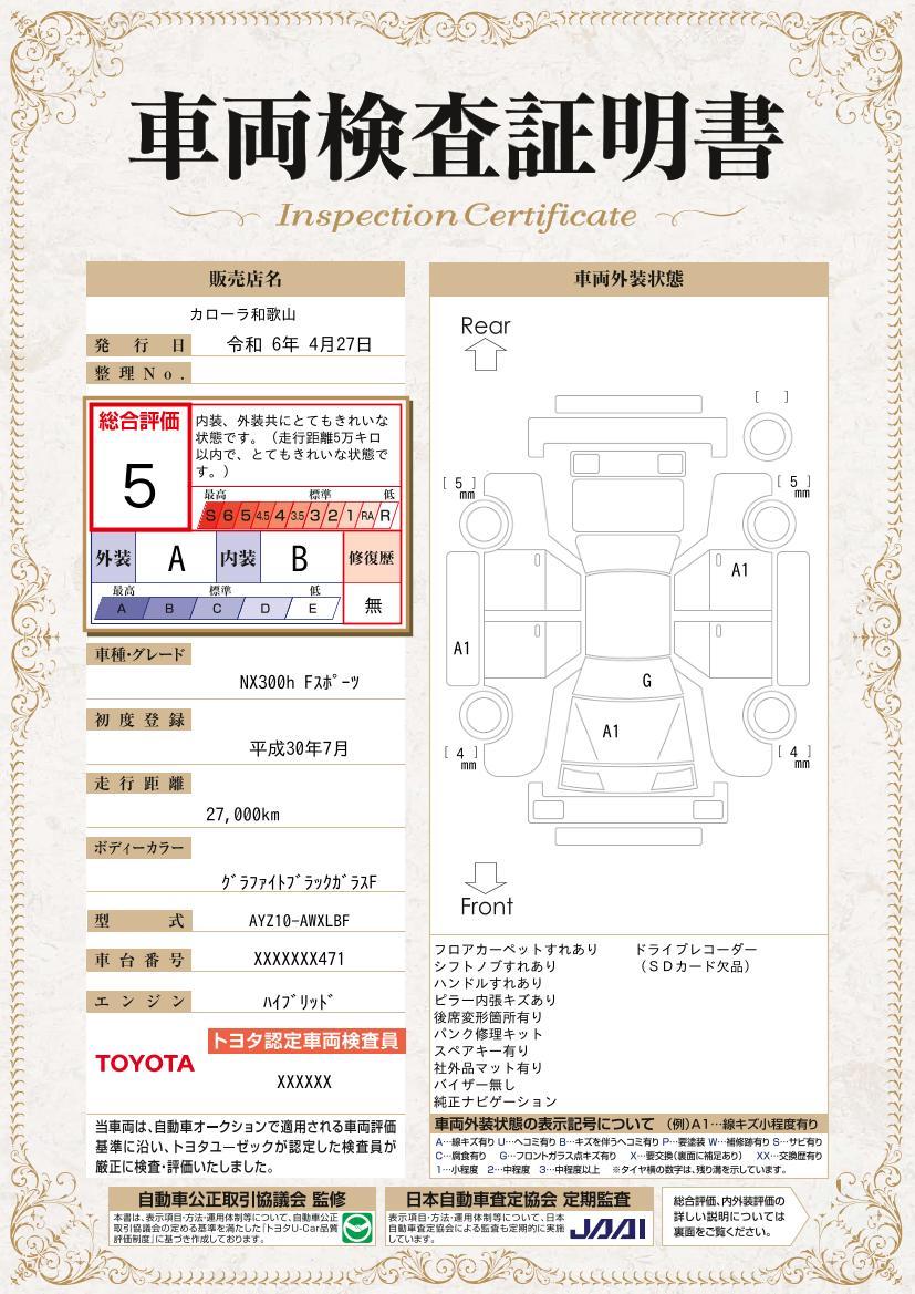 車両状態評価書