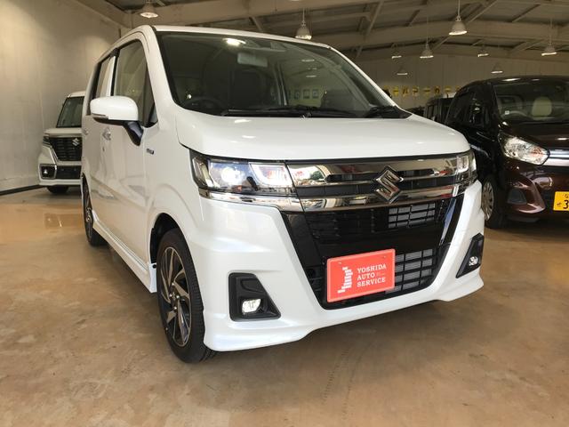 ワゴンＲカスタムＺ ハイブリッドＺＴ　登録済未使用車　ハイブリッド車　ターボ　ＬＥＤヘッドライト　フォグライト　シートヒーター　ＵＳＢソケット　プッシュスタート　純正アルミホイール　スマートキー　アームレストコンソール　座席下収納（16枚目）