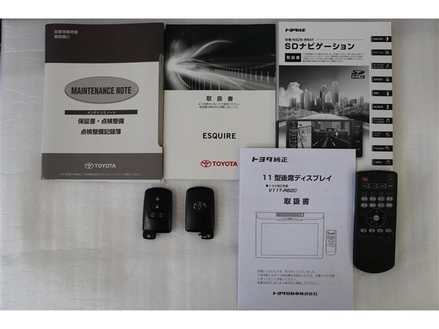 メンテナンスノート、取扱説明書です。メンテナンスノートにはその車の整備記録が事細やかに記録されています。車の履歴が判るとても重要な物です。車検証と一緒に大切に保管してくださいね！