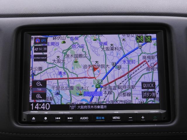ヴェゼル ハイブリッドＸ・ホンダセンシング　ワンオーナー　４ＷＤ　８型ナビ　バックカメラ　ＥＴＣ　アダプティブクルーズコントロール　シートヒーター　Ｂｌｕｅｔｏｏｔｈ　ＵＳＢ入力端子　ＬＥＤヘッドライト　衝突被害軽減ブレーキ　浸水ヒーテドミラー（3枚目）