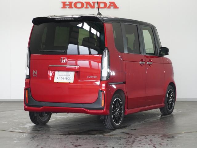 N-BOXカスタム ターボコーディネートスタイル 2年保証ナビDレコRカメETC両電扉BT地デジ 車内カメラ 渋滞追従クルーズ Bluetooth パドルシフト 障害物センサー シートヒーター オートハイビーム 15インチ純正アルミホイール(17枚目)