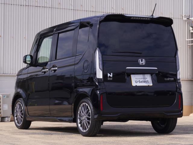 Ｎ－ＢＯＸカスタム ターボ　カーオーディオ　バックカメラ　ドラレコ　ＥＴＣ　渋滞追従クルーズ　両側電動スライドドア　シートヒーター　Ｂｌｕｅｔｏｏｔｈ　障害物センサー　オートハイビーム　デイライト　純正アルミホイール　禁煙車（27枚目）