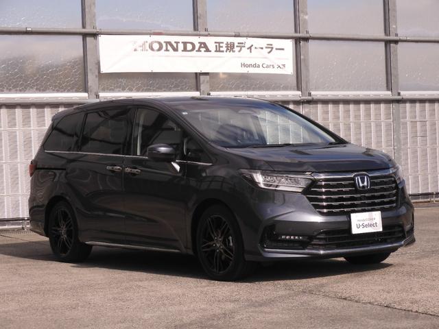 オデッセイハイブリッド e:HEVアブソルート・EX デモカー 11.4インチナビ+全周囲カメラ ナビ連動ドラレコ+ETC レザーシート 1・2列目シートヒーター付電動シート 3ゾーンコントロールエアコン ハンズフリー電動テールゲート 18インチアルミ(25枚目)