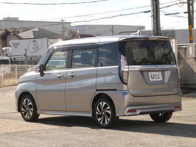 ソリオバンディット ハイブリッドＭＶ　ワンオーナー　９インチメモリーナビ　全周囲カメラ　ドラレコ　ＥＴＣ　アダプティブクルーズコントロール　片側電動両側スライドドア　シートヒーター　ＬＥＤヘッドライト　衝突被害軽減ブレーキ　禁煙車（7枚目）