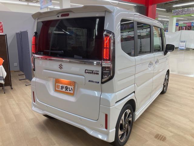 スペーシアカスタム ハイブリッドXSターボ 届出済未使用車 ターボ車 セーフティサポート 衝突被害軽減ブレーキ 誤発進抑制 追従クルコン 両側パワースライドドア LEDヘッドライト LEDフォグ シートヒーター 革巻きステアリング パドルシフト(9枚目)