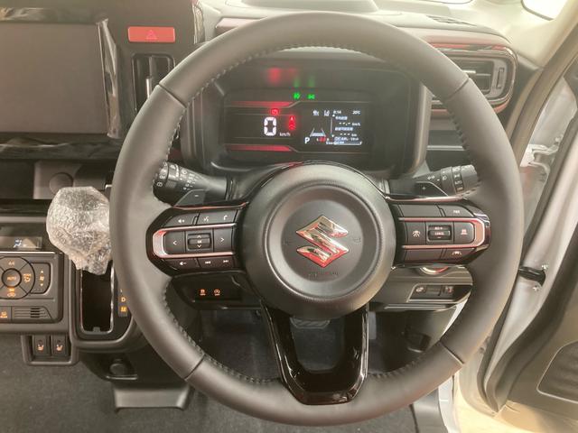 スペーシアカスタム ハイブリッドXSターボ 届出済未使用車 ターボ車 セーフティサポート 衝突被害軽減ブレーキ 誤発進抑制 追従クルコン 両側パワースライドドア LEDヘッドライト LEDフォグ シートヒーター 革巻きステアリング パドルシフト(18枚目)