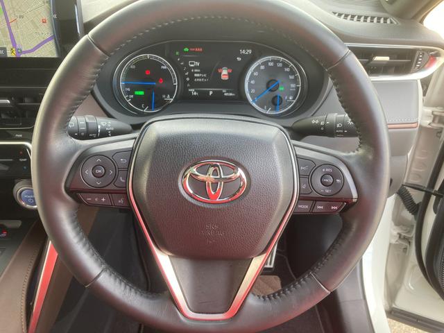 ハリアーハイブリッド Ｚ　レザーパッケージ　調光パノラマルーフ　衝突被害軽減ブレーキ　レーダークルーズ　ブラウンステッチ入革シート　ＪＢＬサウンドシステム　純正１２．３インチナビ　フルセグＴＶ　全周囲モニター　シートエアコン　パワーＢドア　禁煙（56枚目）