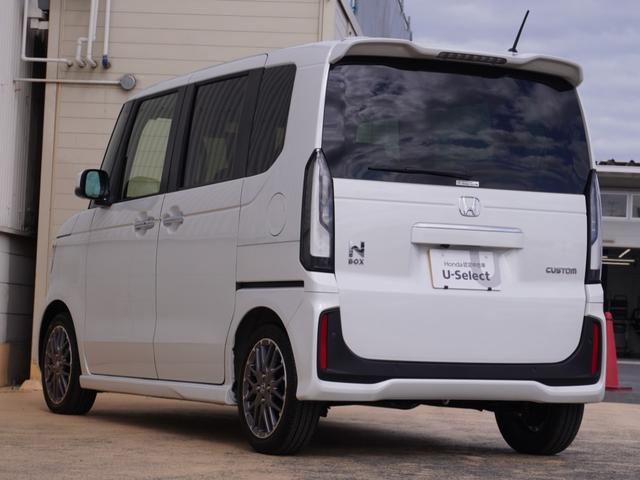 N-BOXカスタム ターボ デモカー 9インチナビ 全周囲カメラ ドラレコ ETC アダプティブクルーズコントロール 両側電動スライドドア シートヒーター Bluetooth フルセグ LEDヘッドライト パドルシフト 禁煙車(26枚目)