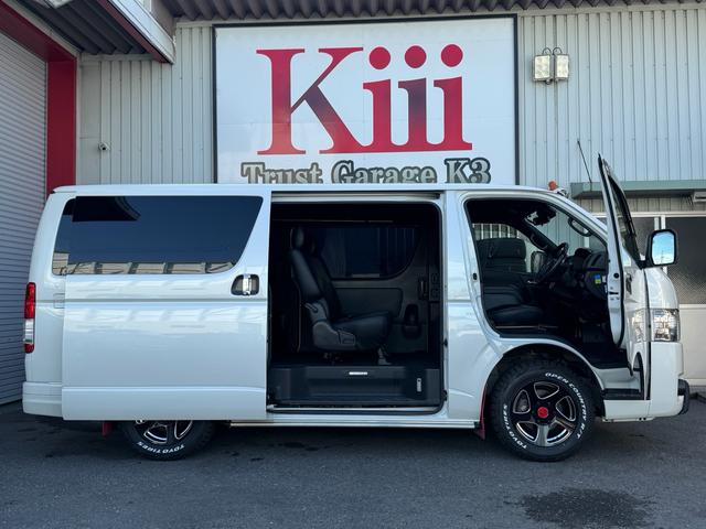 ハイエースバン スーパーGL ダークプライムII TRDフロントバンパーガード☆サイドステップ☆リアスポイラー☆マッドフラップ☆K3オリジナル16インチアルミ☆悪顔ボンネット☆ワイパーガード☆ナビTV・FDモニター☆360°カメラ☆ETC☆両側PS(12枚目)