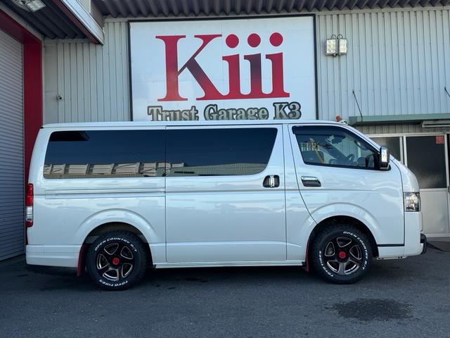 ハイエースバン スーパーGL ダークプライムII TRDフロントバンパーガード☆サイドステップ☆リアスポイラー☆マッドフラップ☆K3オリジナル16インチアルミ☆悪顔ボンネット☆ワイパーガード☆ナビTV・FDモニター☆360°カメラ☆ETC☆両側PS(13枚目)