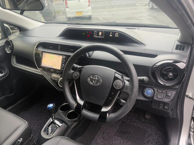 アクア Gソフトレザーセレクション 純正ナビ/バックカメラ/ETC/黒レザーシート/衝突軽減ブレーキ/スマートキー/Bluetooth(12枚目)