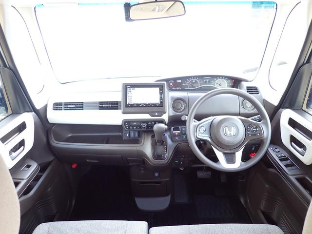 N-BOX L 1オーナー 禁煙 7インチ純正ナビ 左側電動スライド 前後ドラレコ TVキット 電子パーキング Rカメラ ETC2.0 USB BT DVD CD録音 シートヒーター 衝突軽減ブレーキ 誤発進抑制(6枚目)