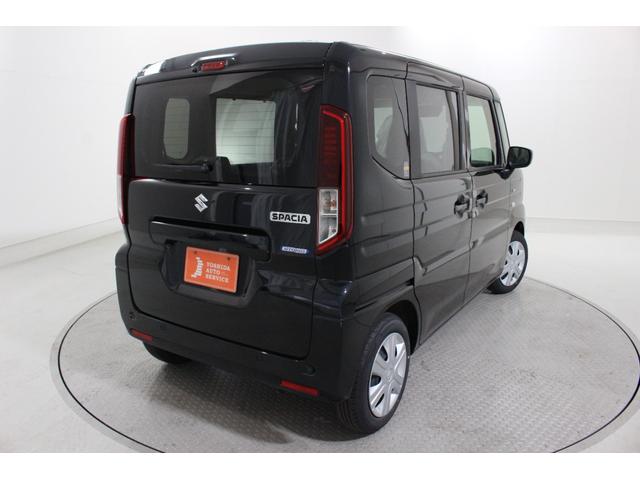 スペーシア ハイブリッドＸ　軽自動車　届出済未使用車　衝突被害軽減ブレーキ　アイドリングストップ　シートヒーター　オットマン　フルフラットシート　両側電動スライドドア　ベンチシート　パワーウィンドウ　パワーステアリング　ＡＢＳ（6枚目）