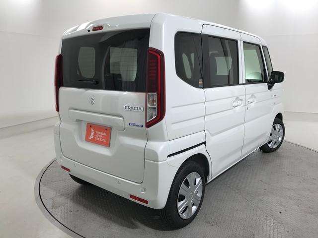 スペーシア ハイブリッドＸ　軽自動車　届出済未使用車　衝突被害軽減ブレーキ　アイドリングストップ　両側電動スライドドア　シートヒーター　オットマン　フルフラットシート　パワーステアリング　パワーウィンドウ　スマートキー（6枚目）