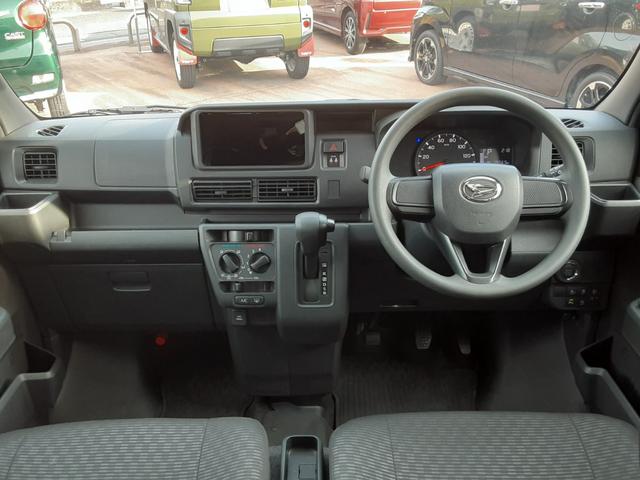 ハイゼットカーゴ クルーズターボ　キーフリー　パワーウィンドゥ　ワンオーナー　禁煙車　キーフリー　衝突回避支援システム　誤発信抑制制御機能　　マニュアルエアコン　パワーウインドウ　アイドリングストップ　リヤフルフラットシート　オーディオレス（2枚目）