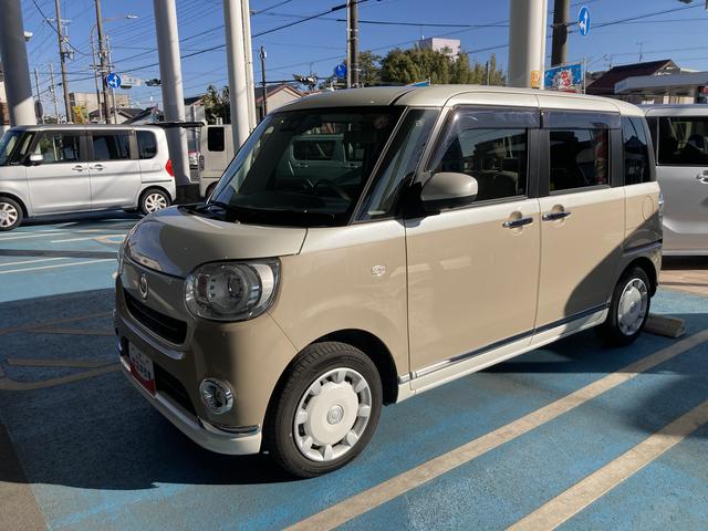 ムーヴキャンバス ＧメイクアップＶＳ　ＳＡＩＩＩ　１４インチフルホイールキャップ　ＬＥＤヘッドランプ　キーフリーシステム　両側パワースライドドア　オートエアコン（プッシュ式）　オートライト　置きラクボックス（6枚目）