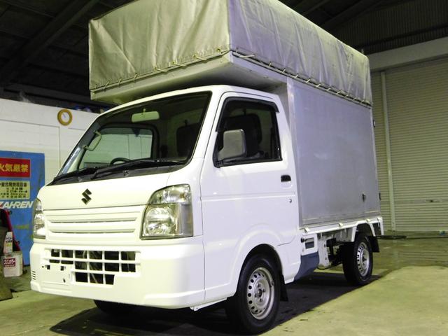 キャリイトラック ＫＣエアコン・パワステ　エアコン　パワステ　５ＡＧＳ　４ＷＤ　パネルバン　ＬＥＤ作業灯　全長２４２ｃｍ　パネルバン　観音開き　軽運送　ホロ　幌　レベライザーヘッドライト　ドアバイザー　配達　軽貨物（2枚目）