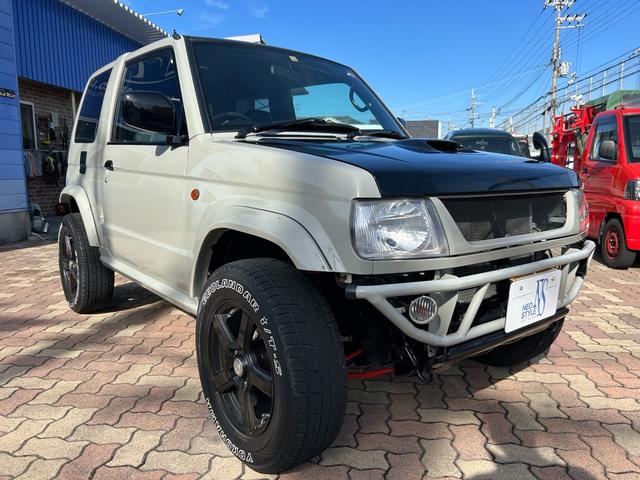 パジェロミニ V パワステ パワーウィンドウ 社外アルミホイール エアコン リフトアップ 社外マフラー インタークーラーターボ 全車輛車内清掃 全塗装グレー(4枚目)