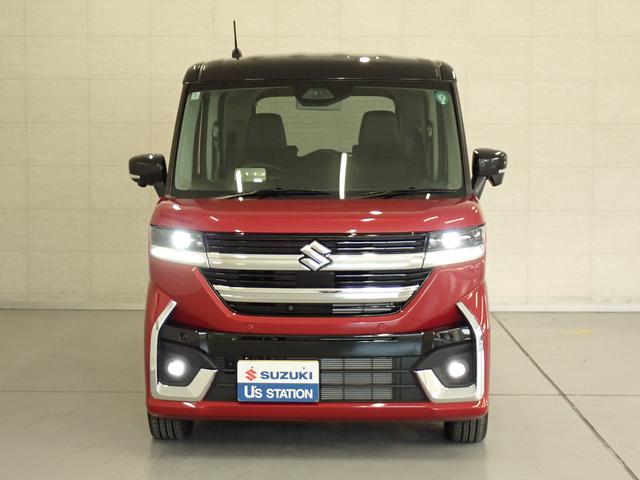 スペーシアカスタム カスタム　ＨＹＢＲＩＤ　ＸＳ　全方位カメラ付ナビ　コネクト　ナビ　全方位カメラ　ＡＣＣ　スズキコネクト　電動パーキングブレーキ　衝突被害軽減ブレーキ　ＬＥＤヘッドランプ　ハイビームアシスト　後席両側電動スライドドア　ステアリングヒーター　サーキュレーター　ＡＷ（2枚目）