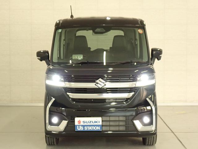 スペーシアカスタム カスタム HYBRID XSターボ 全方位モニター付ナビ ナビ 全方位カメラ スズキコネクト ETC 衝突被害軽減ブレーキ ステアリングヒーター ACC 後席両側電動スライドドア サーキュレーター 電動パーキングブレーキ フロアマット パドルシフト LED(2枚目)