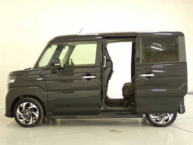 スペーシアカスタム カスタム HYBRID XSターボ 全方位モニター付ナビ ナビ 全方位カメラ スズキコネクト ETC 衝突被害軽減ブレーキ ステアリングヒーター ACC 後席両側電動スライドドア サーキュレーター 電動パーキングブレーキ フロアマット パドルシフト LED(6枚目)