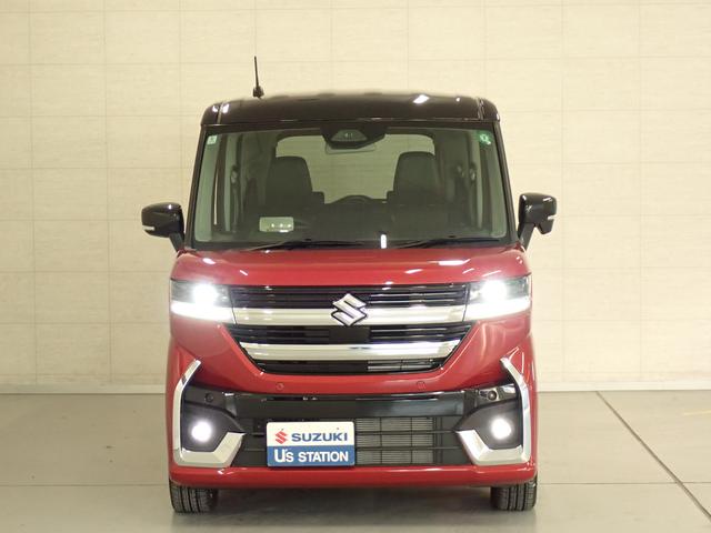 スペーシアカスタム カスタム HYBRID XSターボ 2WD インパネCVT 衝突被害軽減ブレーキ パーキングセンサー ACC ステアリングヒーター 後席両側電動スライドドア パドルシフト 電動パーキングブレーキ LEDヘッドランプ ハイビームアシスト サーキュレーター AW(2枚目)