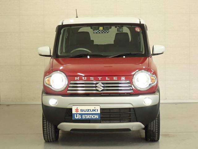 ハスラー J STYLE II MR41S 2型 2WD 車検整備付 ナビ バックカメラ ETC 衝突被害軽減ブレーキ 車検整備付 本革ステアリングホイールカバー HID オートライト フロアマット ドアバイザー スマートキー リモコンキーカバー 盗難警報装置 AW(2枚目)