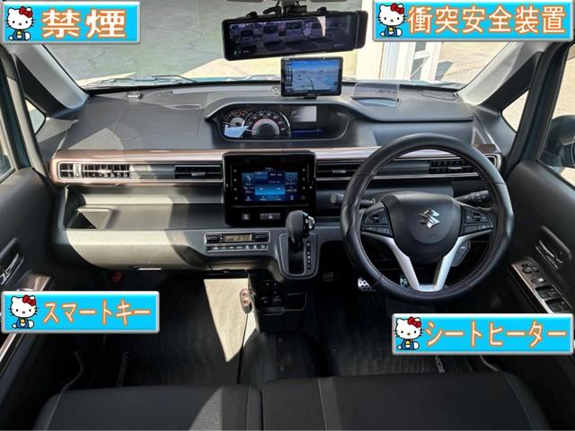 ワゴンＲカスタムＺ ハイブリッドＺＸ　禁煙　衝突軽減　ディスプレイオーディオ　全周囲モニター　ＥＴＣ　シートヒーター　ソナー　ＨＵＤ　スズキセーフティーサポート　社外ドラレコ付きデジタルインナーミラー　スマートキー（5枚目）