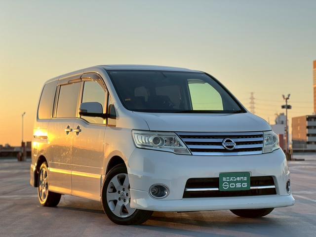 セレナ ハイウェイスター 地デジ対応純正ナビ・バックカメラ・ビルトインETC・両側パワースライドドア・インテリキー・純正アルミホイール・ディスチャージヘッドライト・オートエアコン・オートライト・(55枚目)