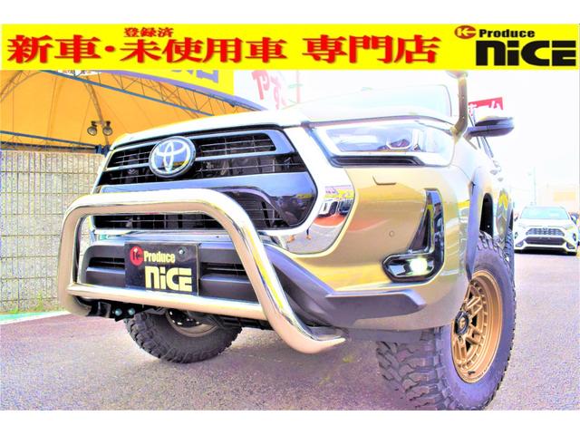 ハイラックス トヨタ ｚ グリルガード オーバーフェンダー 三つ折りトノカバー ｆｕｅｌ１７インチａｗ ２ ５インチリフトアップ ステンレスロールバー サイドステップ ｔｒｄデカール ７型フルセグナビ バックカメラ 滋賀県 ｚ グリルガード オーバー