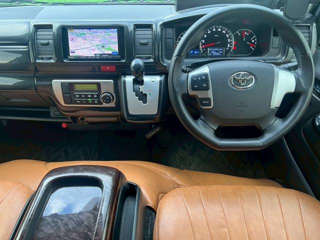 ハイエースバン ロングスーパーＧＬ　４型／プッシュスタートキー／ＬＥＤヘッドライト／社外ナビＴＶ／バックカメラ／ＥＴＣ／レザー調シートカバー／社外革巻ステアリング／社外テールレンズ／オートエアコン／車検整備付き（24枚目）