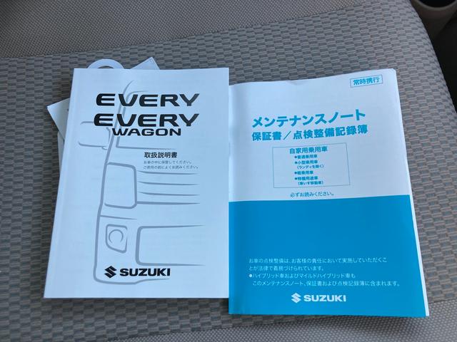 エブリイワゴン ＰＺターボ　標準ルーフ　５型　片側電動スライドＤ　試乗車使用　オートライト　スライドドア　プッシュスタート　シートヒーター　オートエアコン　禁煙車　スズキセーフティーサポート　ワンオーナー　４ＷＤ　衝突被害軽減システム　アイドリングストップ　横滑り防止機能（54枚目）