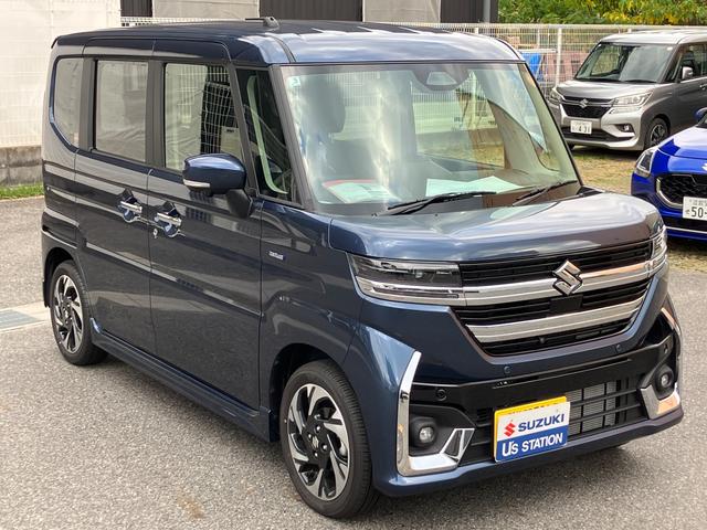 スペーシアカスタム カスタム HYBRID XS 当社試乗車使用 全方位カメラ バックカメラ オートライト Bluetooth スライドドア 純正ナビ プッシュスタート シートヒーター オートエアコン 禁煙車 スズキセーフティーサポート 衝突被害軽減システム アイドリングストップ(18枚目)