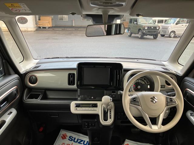 ワゴンＲスマイル ＨＹＢＲＩＤ　Ｘ　３型　電動パーキング　当社試乗車使用　オートライト　スライドドア　プッシュスタート　シートヒーター　オートエアコン　禁煙車　スズキセーフティーサポート　衝突被害軽減システム　アイドリングストップ　横滑り防止機能　衝突安全ボディ（4枚目）